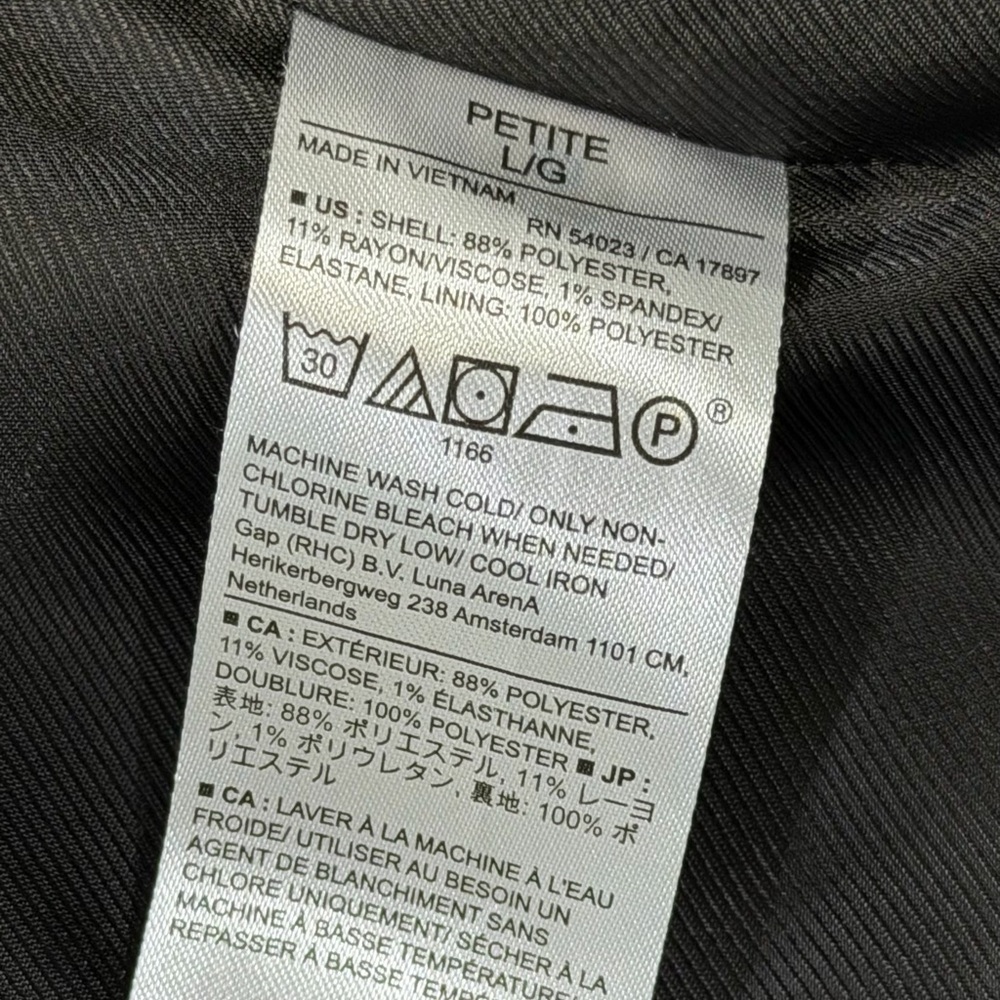 Banana Republic Black Wool Style Coat Blazer Coat PL MACHINE WASHABLE!! - Picture 8 of 8